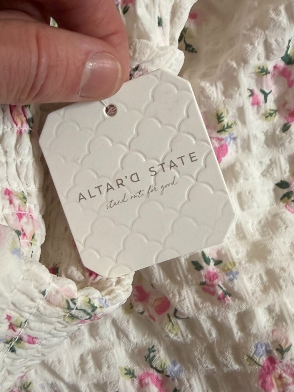 Altar'd State White Pink Floral Mini Dress S | Cottagecore Coquette - Picture 7 of 10